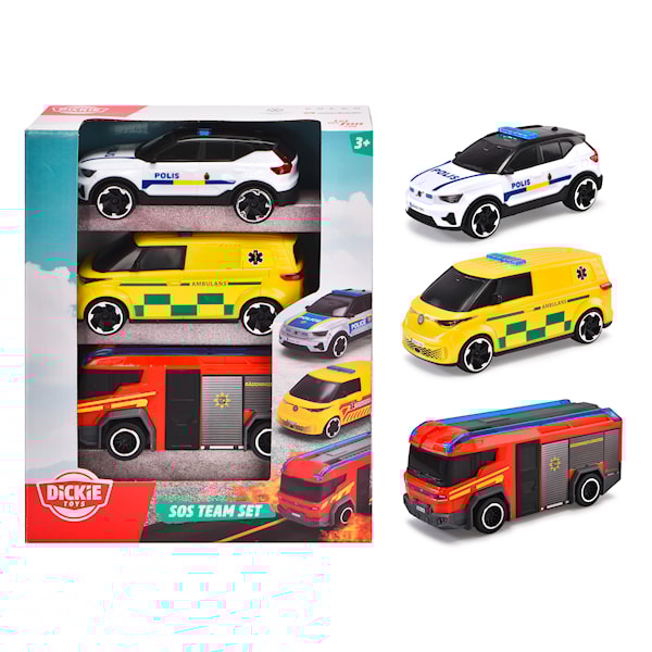 Dickie Toys 3-Pack Svenske Redningskjøretøy