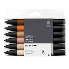 Winsor & Newton Markerpenna ProMarker 6 skin tones set 2