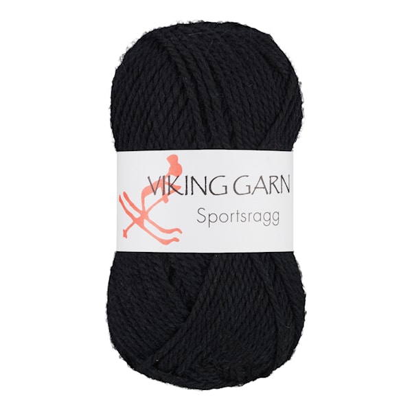 Sportsragg 50 g Sort 550 Viking Garn