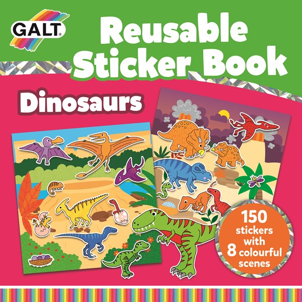 Stickerbok Dinosaurie Återanvändsningsbar Galt