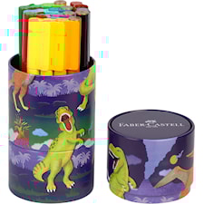 Huopakynät Connector Dinosaur metallirasiassa 20 kpl Faber-Castell