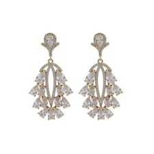 SNÖ of Sweden Kathy small oval pendant ear g/clear