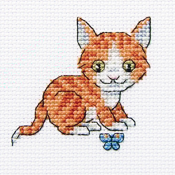 Broderikit kattunge 8x8 cm RTO