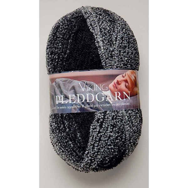 Viking of Norway Pleddgarn Garn Akrylmix 350g Svart/grå 712
