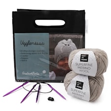 Garnpakke Uglelua Lys gråbeige melert