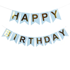 Flag Banner Happy Birthday Blue