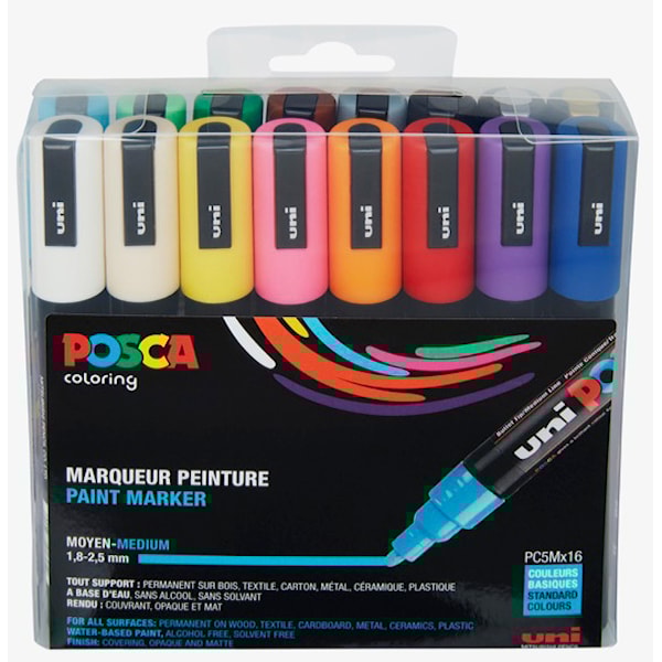 POSCA marker set PC-5M 16 ass. standard colors