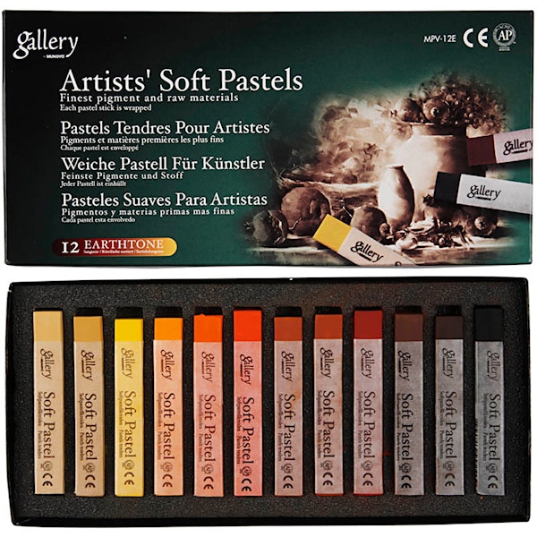 Gallery Tørrpastell, L: 6,5 cm, tykkelse 10 mm, brun harmoni, 12 stk./ 1 pk.