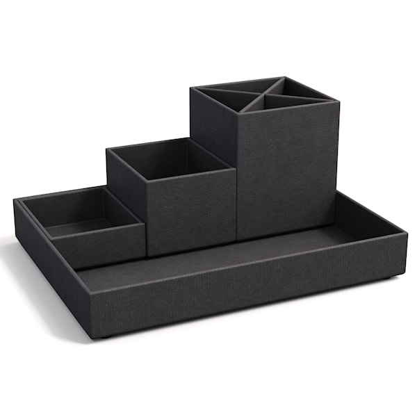 Skrivebordsoppbevaring 4 deler Black Bigso Box of Sweden