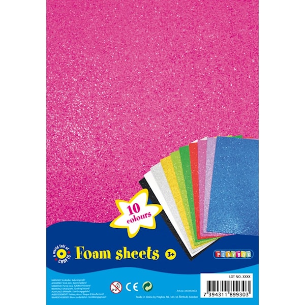 Glitterpapir av Mosegummi 10stk