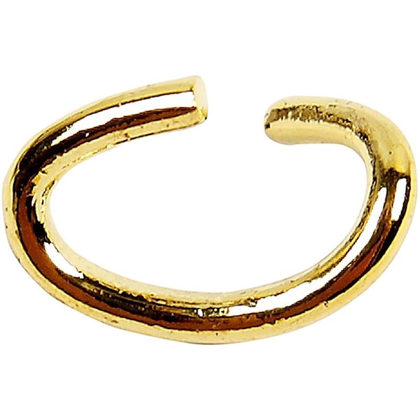 Oval-ring, 0,7 mm, innv. mål 2,5x4 mm, 50 stk., forgylt