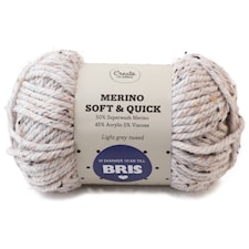 Adlibris BRIS Merino Soft & Quick Garn Ullmix 150g Light Grey Tweed A159