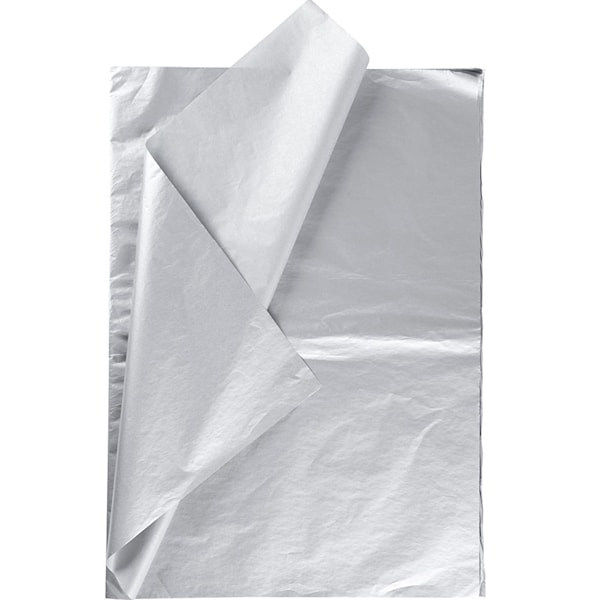 Silkepapir, ark 50x70 cm, 17 g, sølv, 6 ark/ 1 pk.