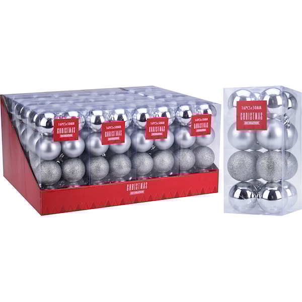 Julgranskulor 16-pack, D5cm, Silver