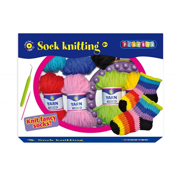Strikkesett, DIY, Sokker, Playbox