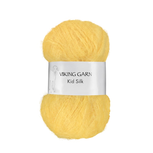 Kid/Silk Garn 25 g Lys gul 340 Viking Garn