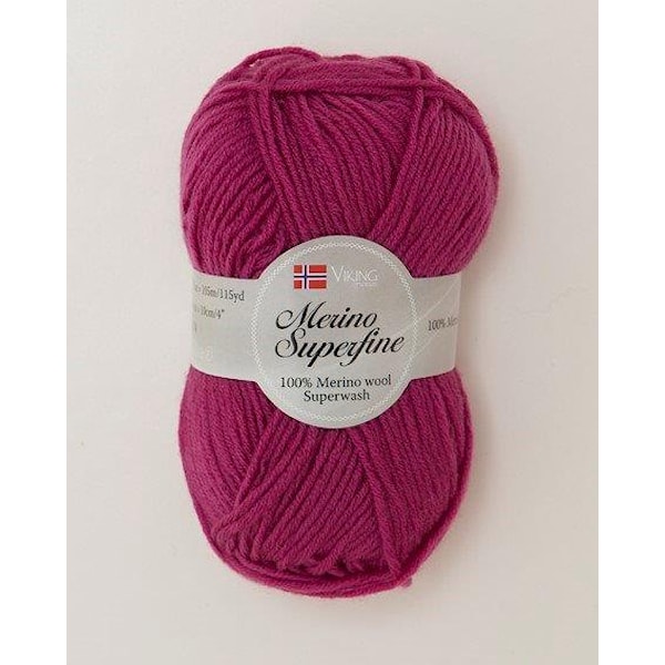 Viking of Norway Merino Superfine Garn Merinoull 50g Cerise 665