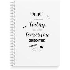 Kalender 2026 B5 Doodle Vit Burde