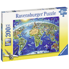 World Landmarks Map, Pussel, 200 bitar, Ravensburger