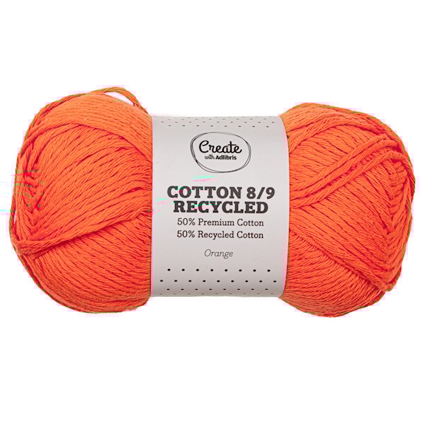 Cotton 8/9 Garn 100g Recycled Orange A087 Adlibris