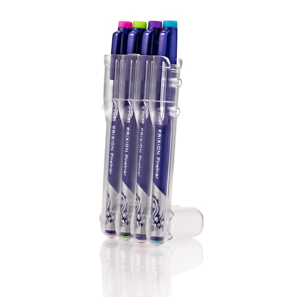 Fineliner Frixion, 4-pack, Rosa/Lyseblå/Lysegrønn/Lilla, Pilot