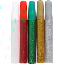 Glitterlim mixade färger jul 5-pack