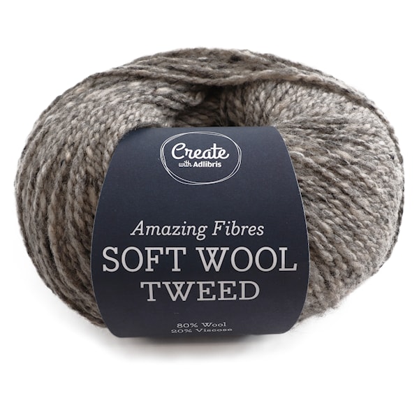 Adlibris, Soft Wool Tweed, 50 g, Light Grey A458
