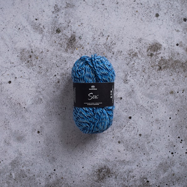 Sox Garn Ullmiks 50 g Blå/marine Svarta Fåret