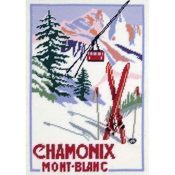 Forhåndstrykt lerret 29,7 x 42 cm, Motiv Chamonix