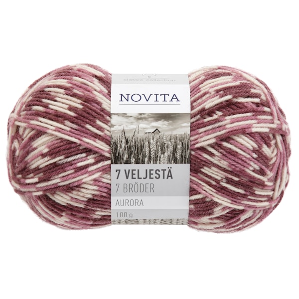 Novita 7 Bröder Aurora Garn Ullmix 100 g, ljung 888