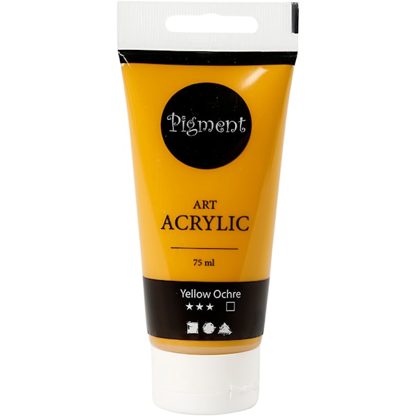 Akrylmaling, halvblank, dekkende, oker, 75 ml/ 1 fl.