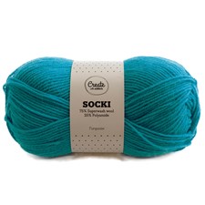 Socki Garn Enfärgade Ullmix 100 g Turquoise A092 Adlibris