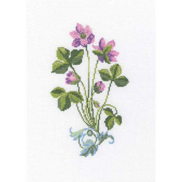 Broderisett med kløverblomst 11,5x19,5 cm RTO