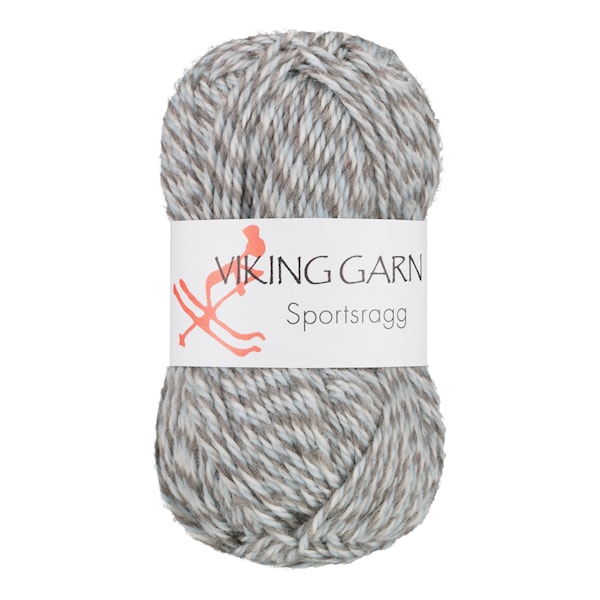 Sportsragg 50 g gå/lysblå 585 Viking Garn