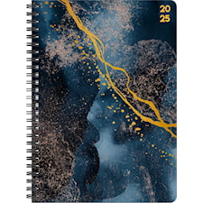 Kalender A5 Black Marble 2025 12 mån Almanacksförlaget