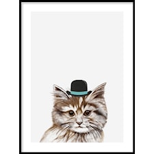 Kattunge med hatt Poster50x70cm