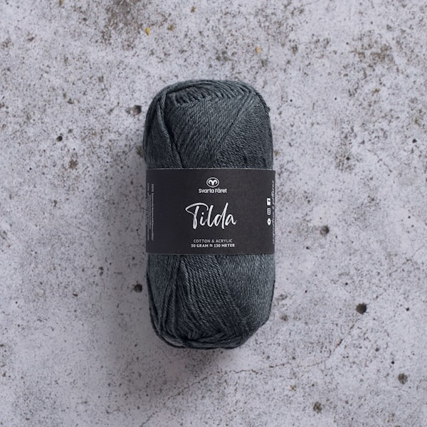 Tilda Garn Bomullsmix 50 g koks melange 02 Svarta Fåret