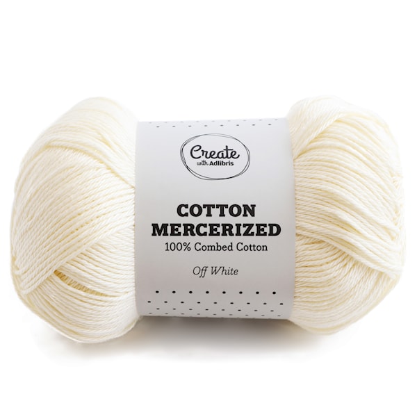 Adlibris, Mercerisert bomull, 100 g, Off White A297