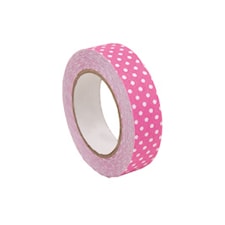 Teip Cerise/ Hvit prikkete