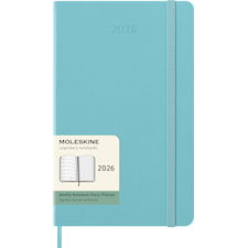Kalender 2026 Classic Hard 12M Week Note Large Aquamarine Moleskine
