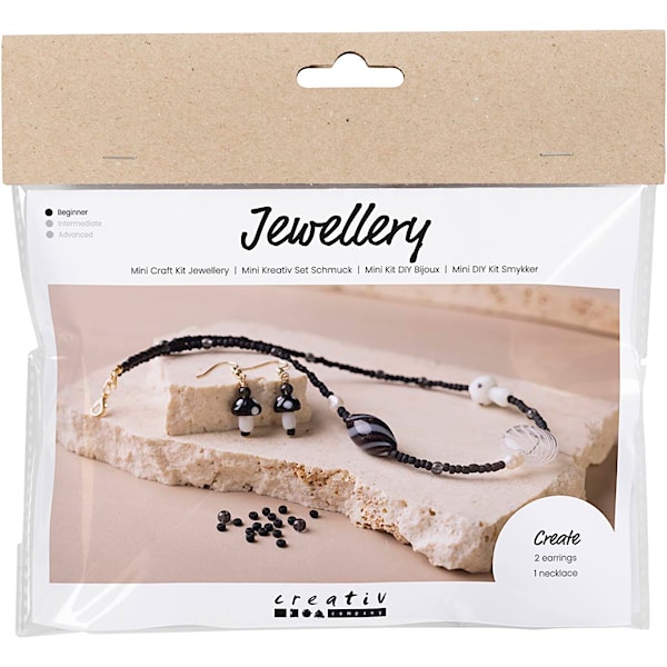Mini DIY Kit Smykker, Grovt halskjede, svart harmoni, 1 pk.