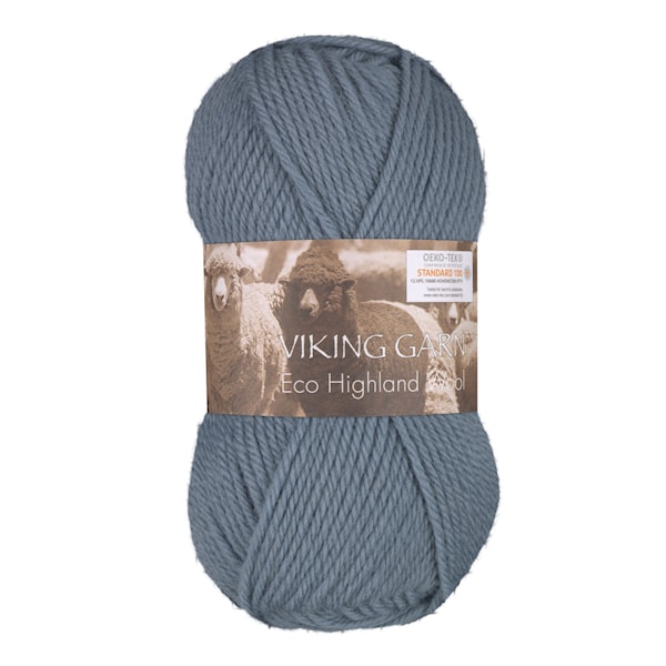 Eco Highland Wool 50 g Gråblå 210 Viking Garn