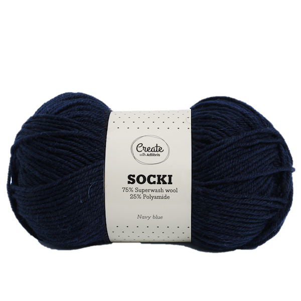 Socki Garn Ensfarget Ullmiks 100 g Navy Blue A032 Adlibris