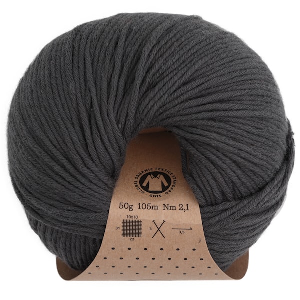 Adlibris Organic Cotton, 50 g, Dark Grey A421