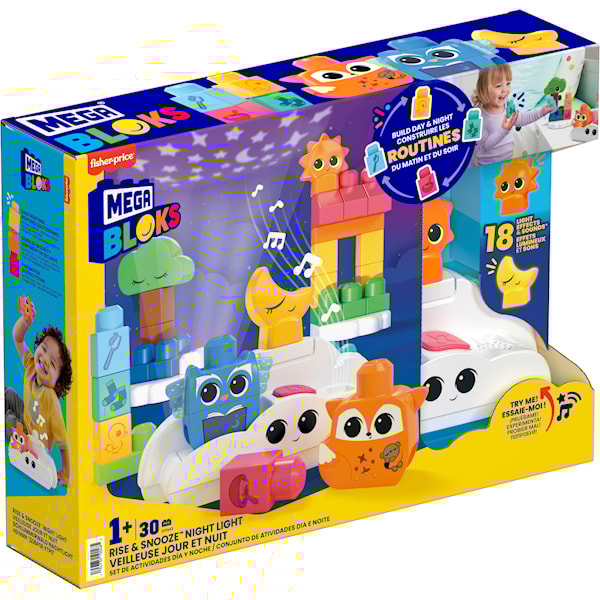 MEGA BLOKS Rise & Snooze nattlys, 1 år, plast, 950 g