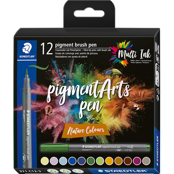 Staedtler Pigment brush 371 "Nature Set" 12 pcs. Cardboard box