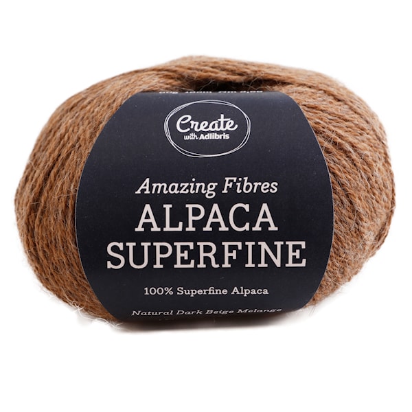 Adlibris Alpaca Superfine 50g Natural Dark Beige Melange A206