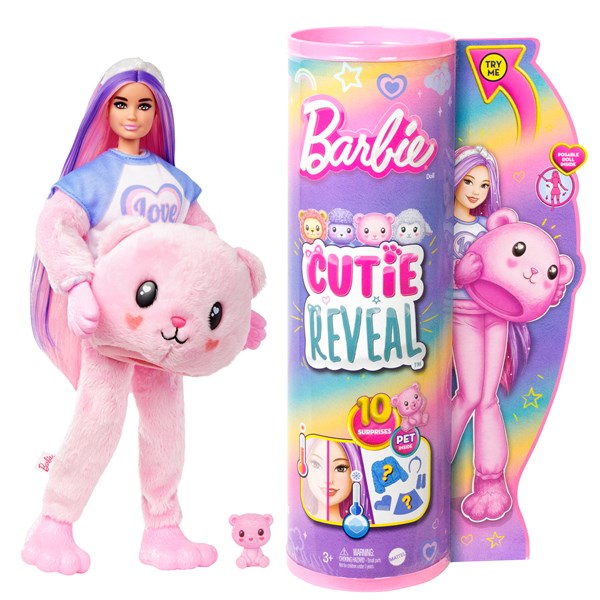 Barbie Cutie Reveal Cozy Uute Tees Docka Nalle