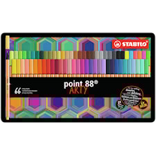 Fineliner Point 88 Arty 66-pack i metalletui STABILO