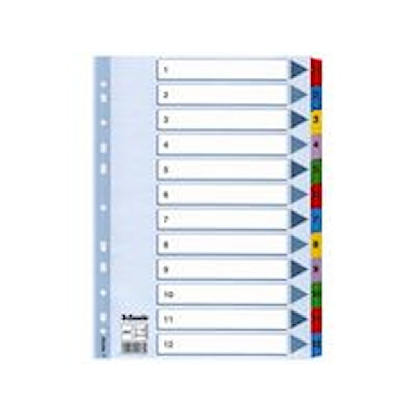 Register 1-12 A4 Flerfärgad